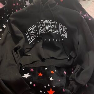 Los Angeles crop-top black hoodie